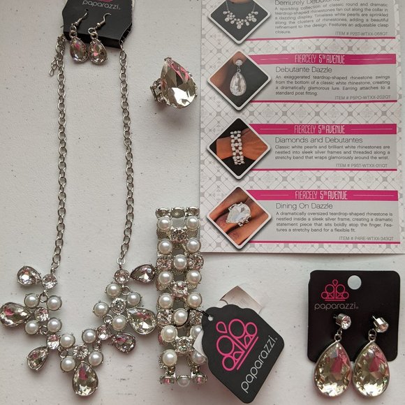 paparazzi Jewelry - Paparazzi Earrings Lot of 4! -Fashion Fix Set-Teardrop Rhinestones!